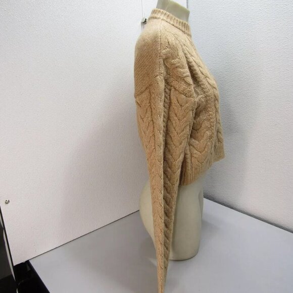 NEW DH NEW YORK Womens Eloise Crew Neck Cable Sweater Light Brown Size M - Picture 12 of 13